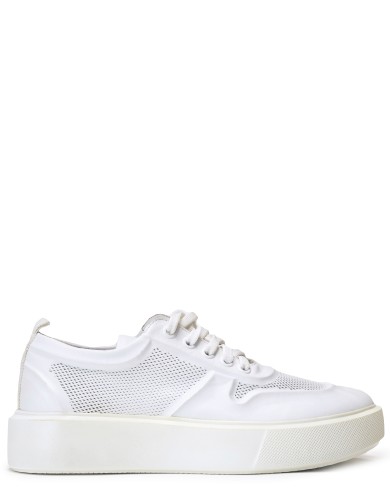 Белые кожаные демисезонные кеды