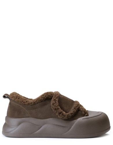 Коричневі  замшеві  зимові кеди