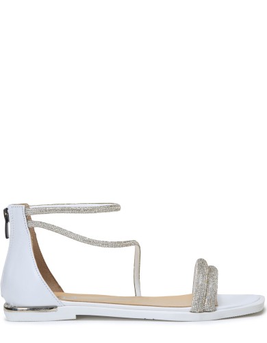 Белые кожаные летние босоножки