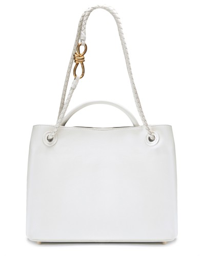 Белая кожаная большая женская сумка