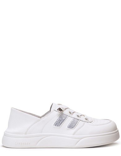 Белые кожаные демисезонные  кеды