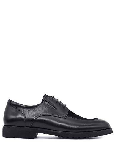 Чорні шкіряні демісезонні туфлі