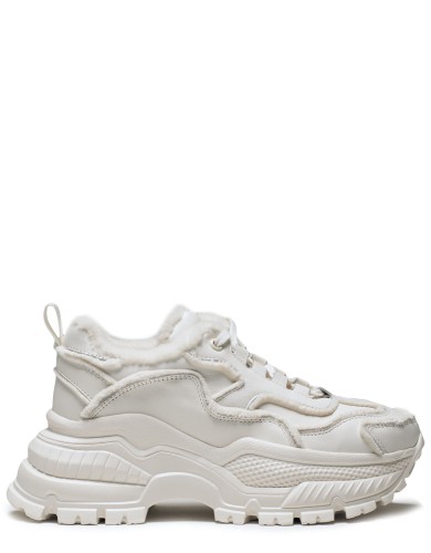 Белые кожаные демисезонные кроссовки 