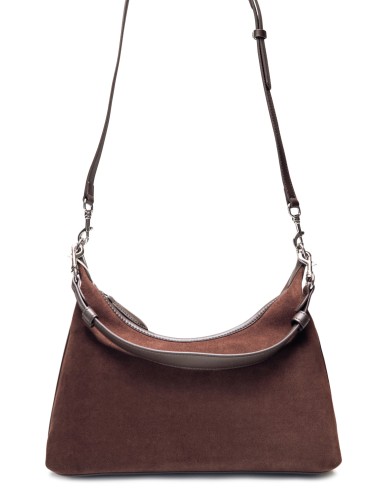 Коричневая кожаная средняя женская сумка