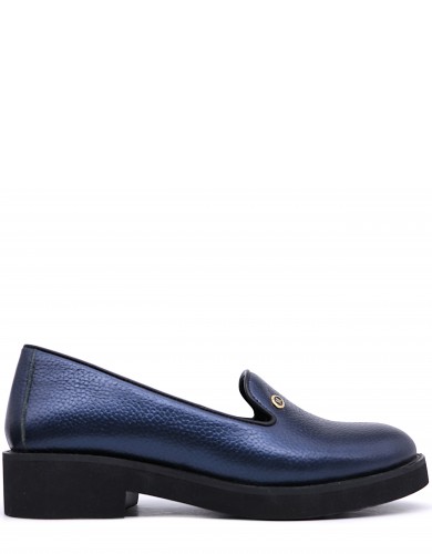 Сині  шкіряні демісезонні  балетки