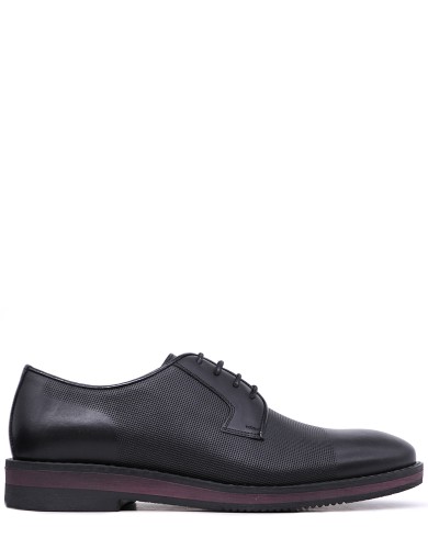 Черные кожаные демисезонные туфли