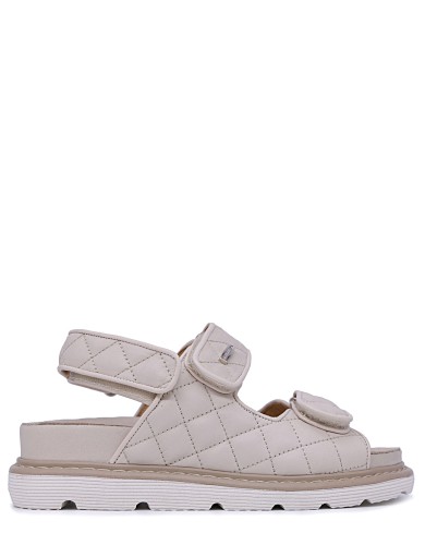 Бежевые кожаные сандалии