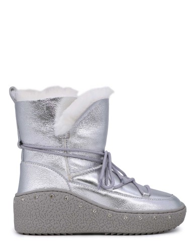 Срібні шкіряні уггі