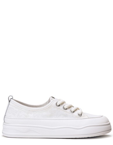 Белые кожаные демисезонные  кеды