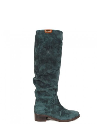 Зелені замшеві  демісезонні  чоботи