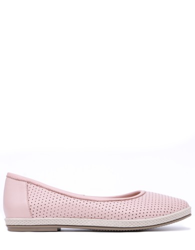 Рожеві  шкіряні літні  балетки літні