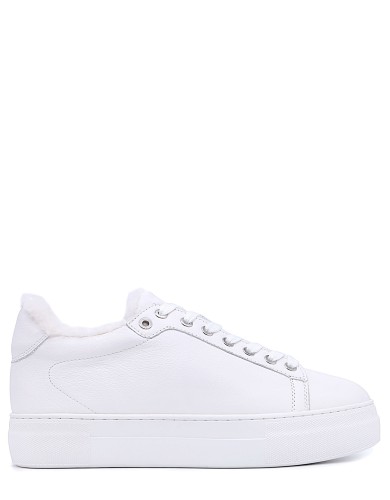 Білі шкіряні зимові кеди