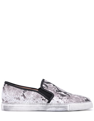 Разноцветные кожаные демисезонные слипоны