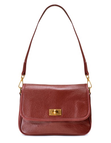 Красная кожаная маленькая женская сумка