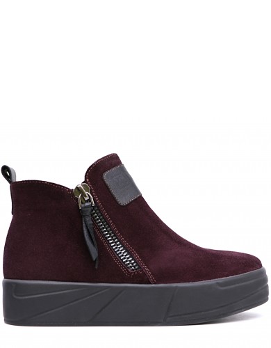 Бордові замшеві  зимові кеди