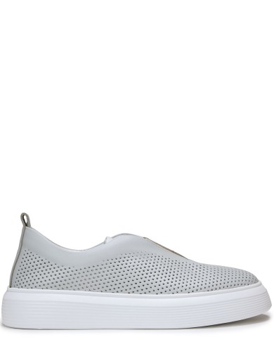 Сірі  шкіряні літні  сліпони