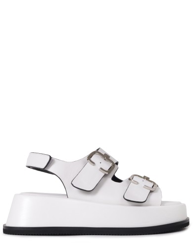 Белые кожаные сандалии