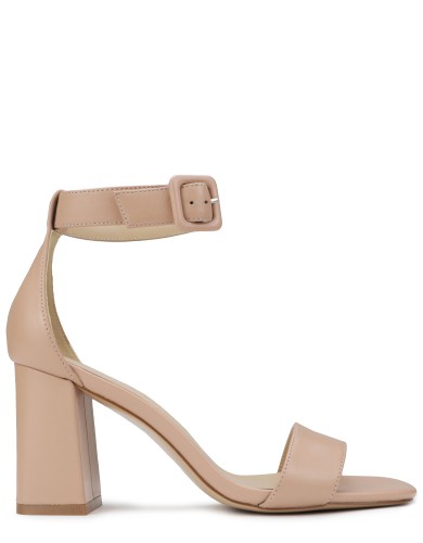 Бежевые кожаные летние босоножки