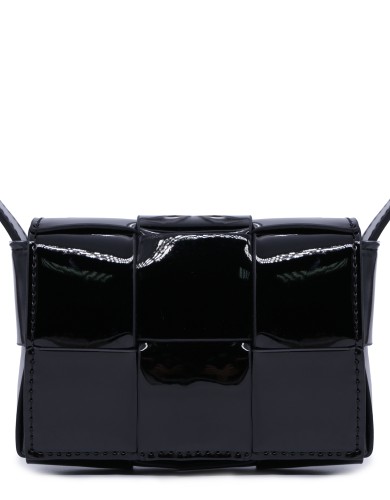 Черная кожаная «эко» маленькая женская сумка