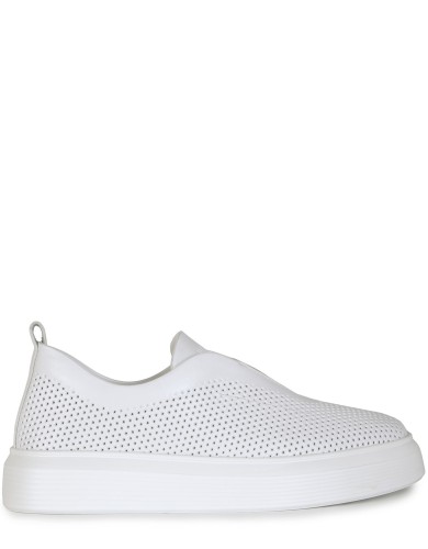 Білі шкіряні літні  сліпони