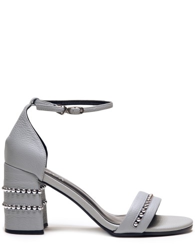 Голубые кожаные летние босоножки 