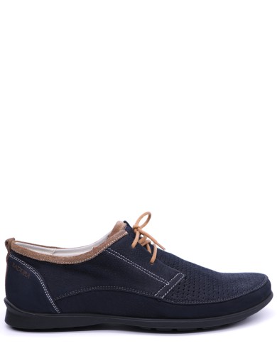 Сині шкіряні літні туфлі