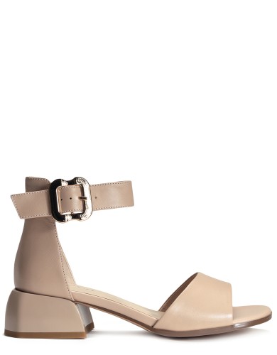 Бежевые кожаные летние босоножки