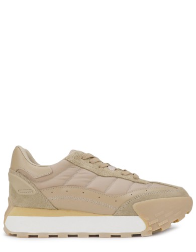 Бежевi шкіряні  демісезонні кросівки 