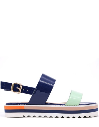 Разноцветные лаковые летние сандалии