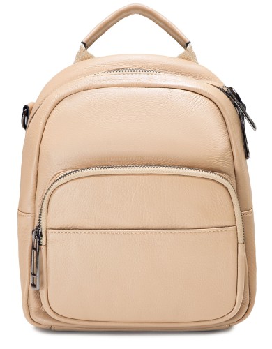 Бежевый кожаный рюкзак