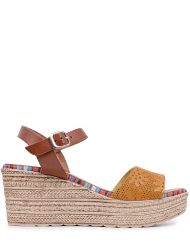 Коричневые кожаные летние босоножки