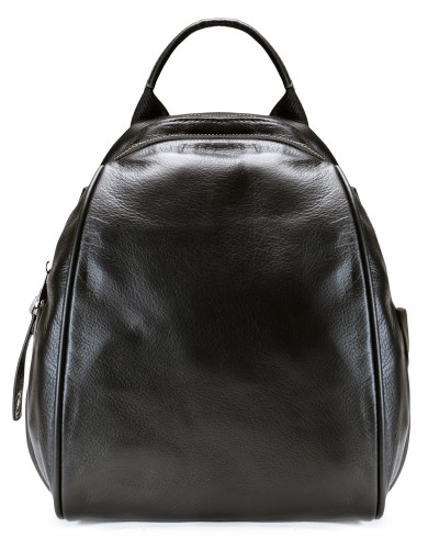 Черный кожаный рюкзак