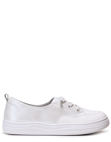 Белые кожаные демисезонные  кеды