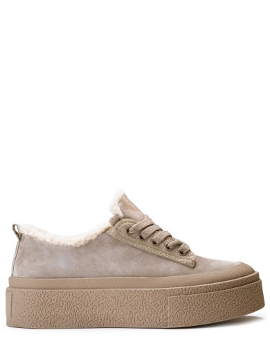 Бежевi замшеві  зимові кеди