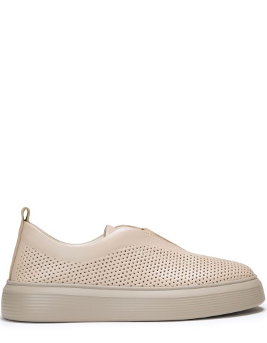 Бежевi шкіряні літні  сліпони