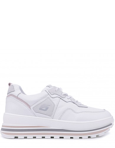 Білі шкіряні  демісезонні кросівки