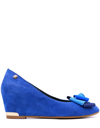 Сині шкіряні демісезонні туфлі