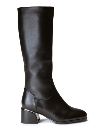 Чорні шкіряні зимові чоботи