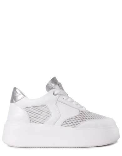 Белые кожаные летние кеды