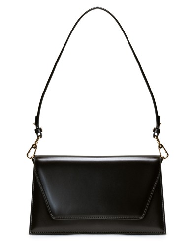 Черная кожаная маленькая женская сумка