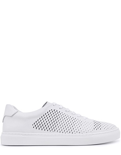 Белые кожаные демисезонные кеды