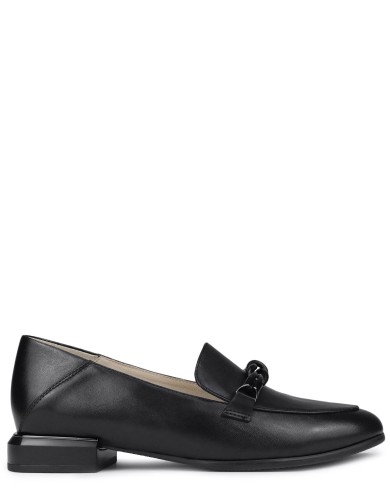 Черные кожаные демисезонные  лоферы