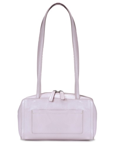 Розовая кожаная маленькая женская сумка