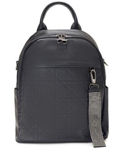 Черный кожаный рюкзак