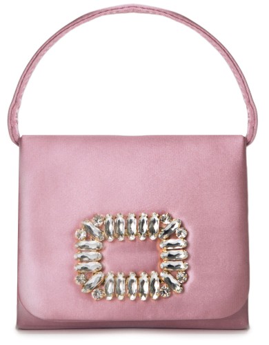 Розовая текстильная маленькая женская сумка