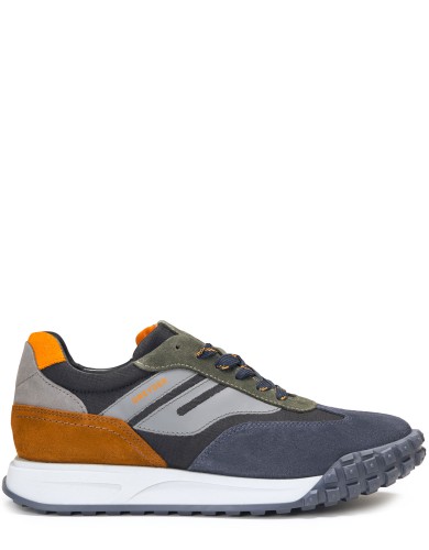 Разноцветные кожаные демисезонные кроссовки