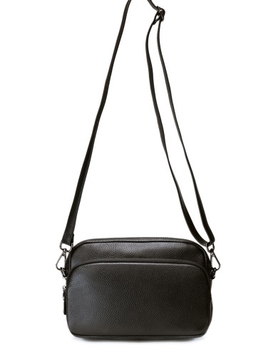 Черная кожаная маленькая женская сумка