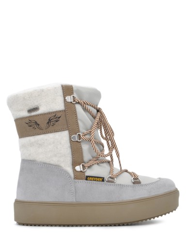 Сірі  замшеві  зимові черевики 