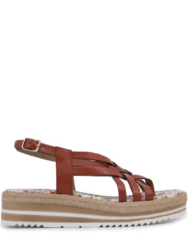 Коричневые кожаные летние сандалии