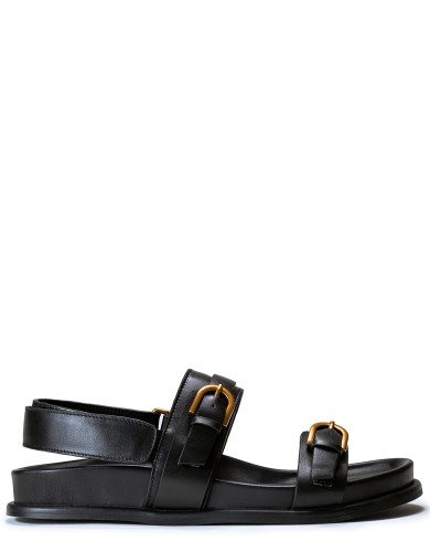 Чорні  шкіряні літні  сандалі